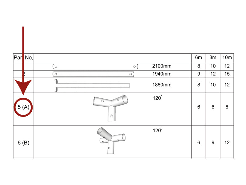 3-veis rørkobling, Ø42mm, 120°