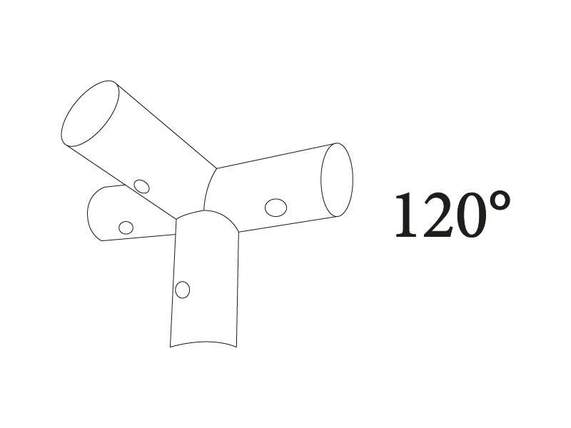 4-veis rørkobling, Ø42mm, 120°