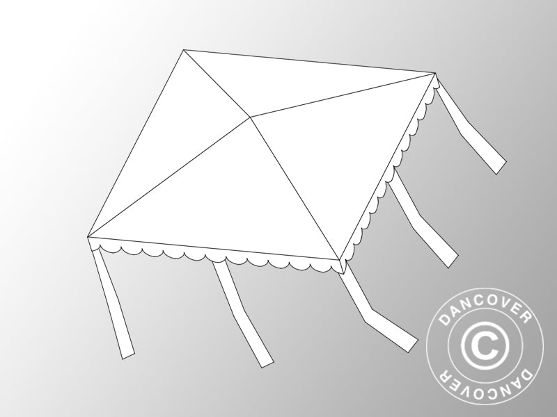 Takduk til Pagoda Exclusive 4x4m, PVC, Hvit