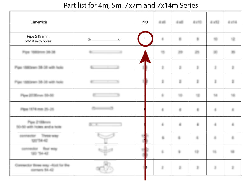 Stå-ben, Ø50mm, 2188mm