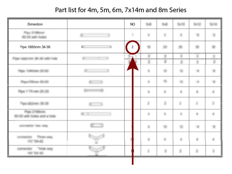 Rør til tak, Ø38x1880mm