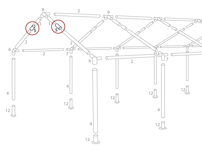 2-veis rørkobling, Ø42mm, 200mm