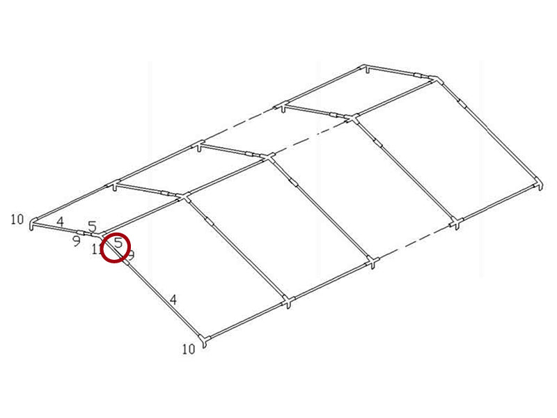 Rør til tak, Ø50mm, 435mm