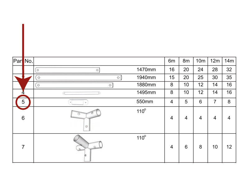 Gavlrør vertikalt, Ø25mm, 530mm