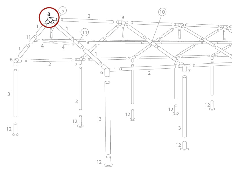 3-veis rørkobling, Ø42mm, 140°