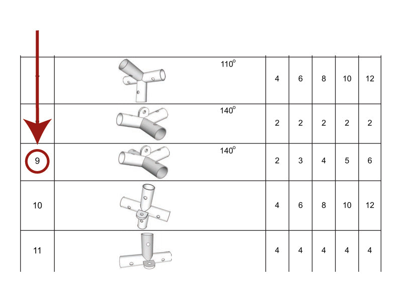 4-veis rørkobling, Ø42mm 140°
