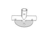3-veis rørkobling for bunnramme, Ø42mm, 250x80mm