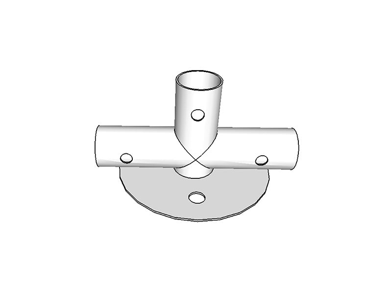 3-veis rørkobling for bunnramme, Ø42mm, 250x80mm
