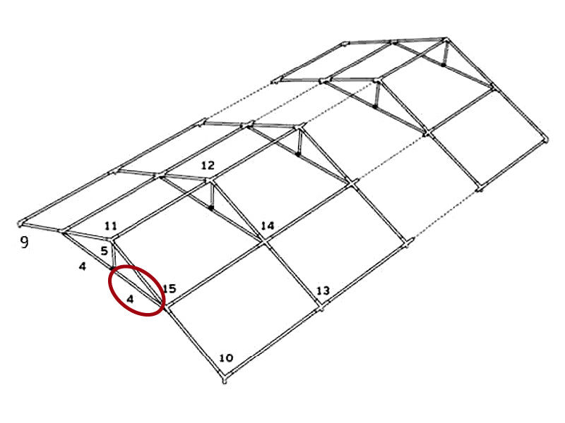 Gavlrør horisontal, Ø25mm, 1495mm