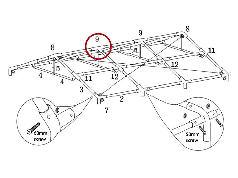4-veis rørkobling, Ø42+Ø54mm, 140°