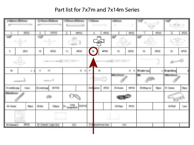 4-veis rettvinklet rørkobling m/flens, Ø42+Ø54mm