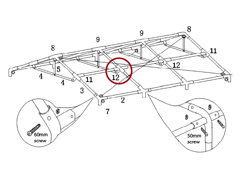 4-veis rettvinklet rørkobling m/flens, Ø42+Ø54mm
