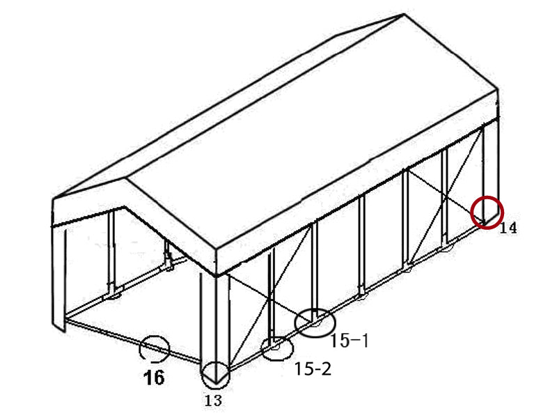 3-veis rørkobling til bunnramme, Ø42+Ø54mm, 90°