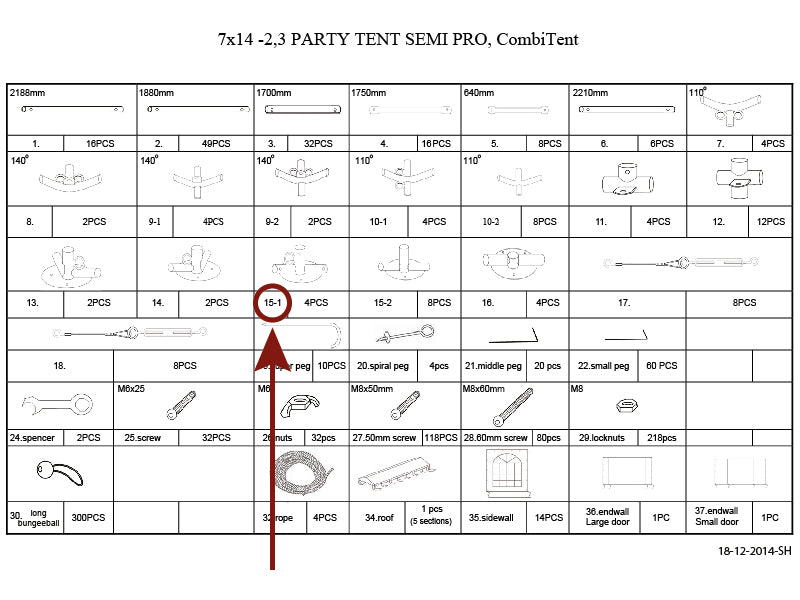 3-veis rørkobling for bunnramme, Ø42+Ø54mm