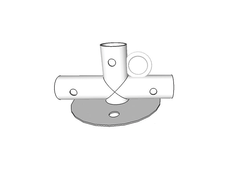 3-veis rørkobling for bunnramme, Ø42+Ø54mm