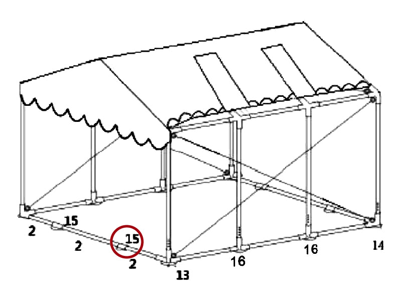 2-veis rørkobling for bunnramme, Ø42mm