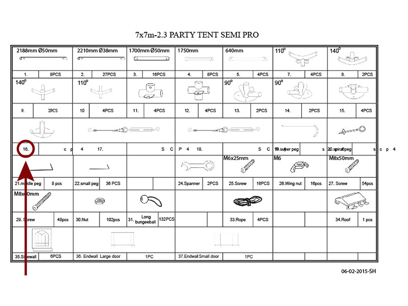 3-veis rørkobling for bunnramme, Ø42+Ø54mm