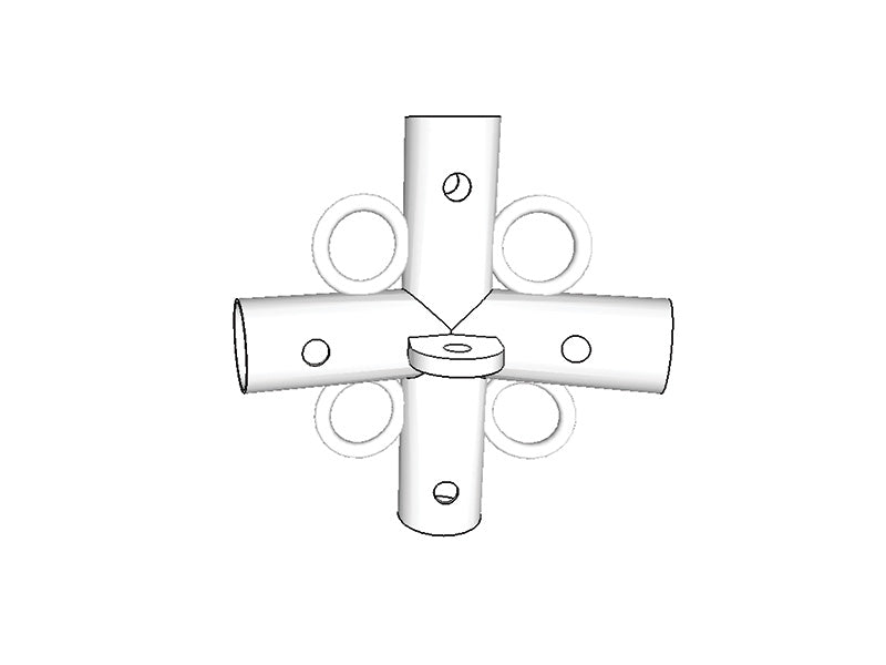4-veis rørkobling, Ø42+Ø54mm, 140°