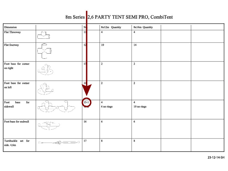 3-veis rørkobling for bunnramme, Ø42+Ø54mm