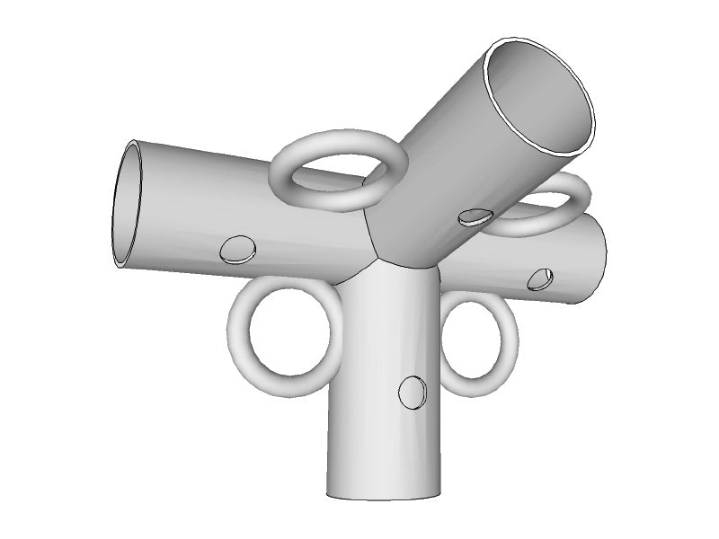 4-veis kobling m/4 ringer, Ø42-54mm