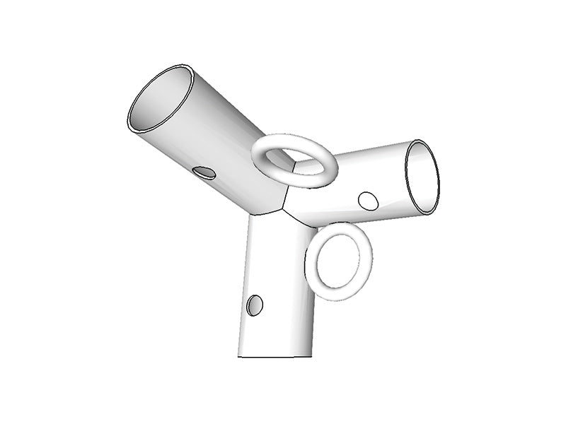 3-veis kobling m/3 ringer, Ø42-54mm