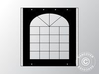 Sidevegg m/vindu til partyteltet UNICO, PVC/Polyester, 2 m, svart