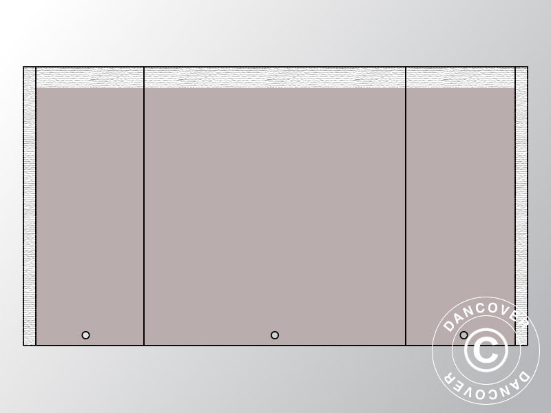 Endevegg UNICO 3m med small dør (3x6m), Sand