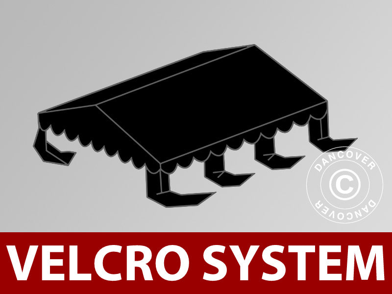 Takduk til partyteltet UNICO, PVC/Polyester, 4 x 6 m, svart