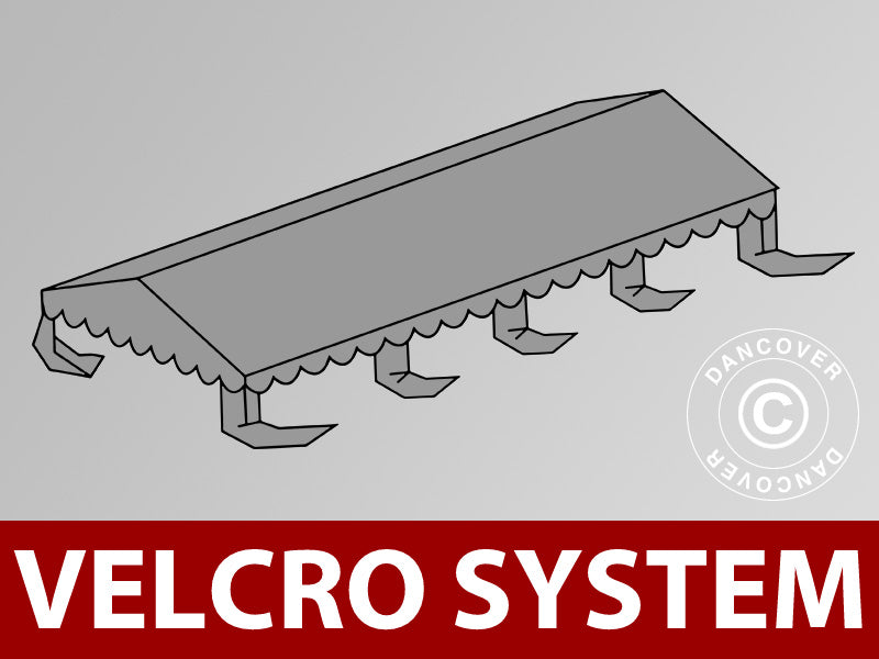 Takduk til partyteltet UNICO, PVC/Polyester, 4 x 8 m, mørkegrå