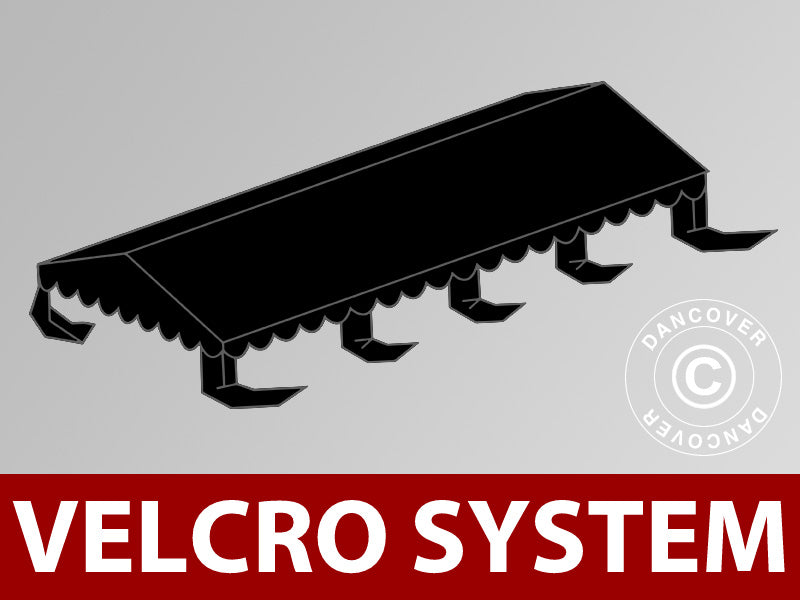 Takduk til partyteltet UNICO, PVC/Polyester, 5 x 8 m, svart