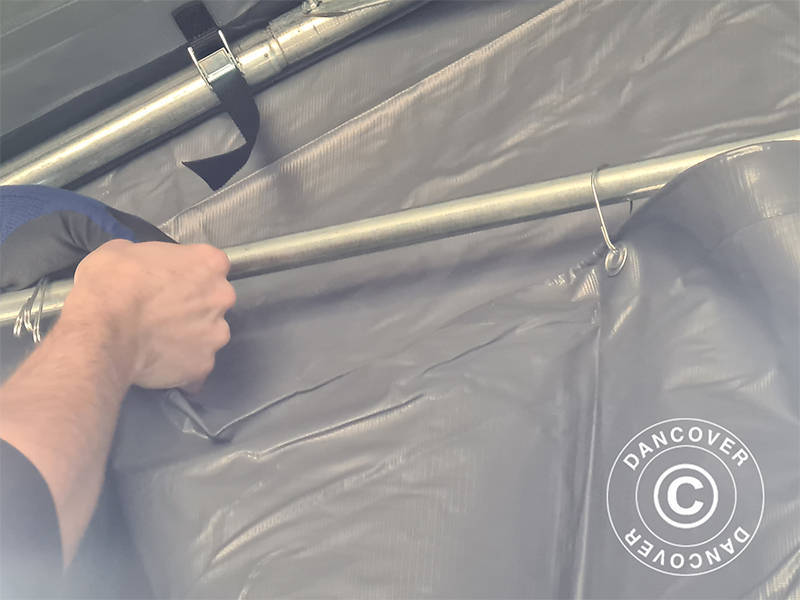 Garasjetelt PRO 3,77x7,3x3,18m PVC, Grå