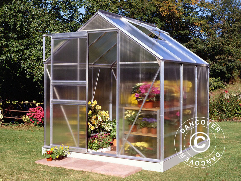 Drivhus Polykarbonat Halls Popular 3,8m², 1,93x1,95x1,95m, Aluminium