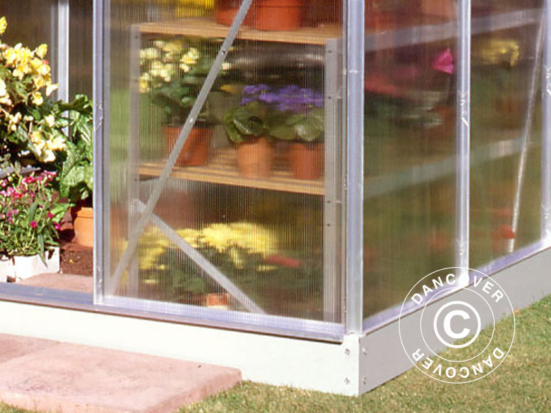 Drivhus Polykarbonat Halls Popular 3,8m², 1,93x1,95x1,95m, Aluminium