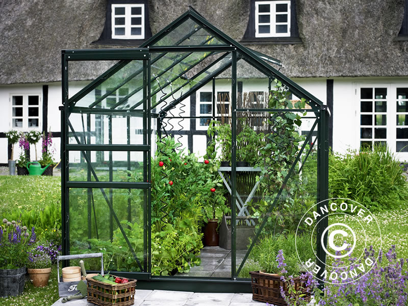 Drivhus Glass Halls Popular 3,8m², 1,93x1,95x1,95m, Grønn