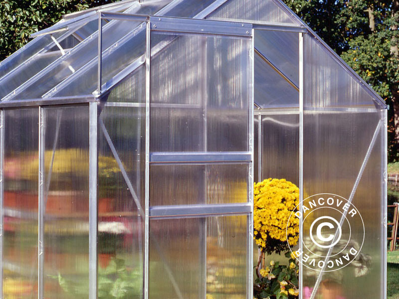 Drivhus Polykarbonat Halls Popular 5m², 1,93x2,57x1,95m, Aluminium