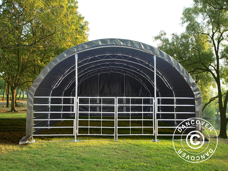 Husdyrtelt fagverk 6x6x3,7m, PVC, Grønt