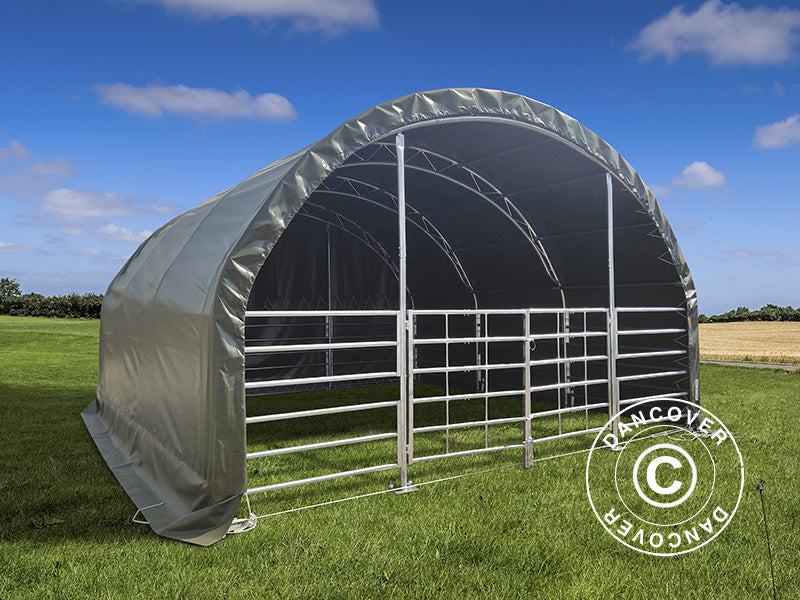 Husdyrtelt fagverk 6x6x3,7m, PVC, Grønt