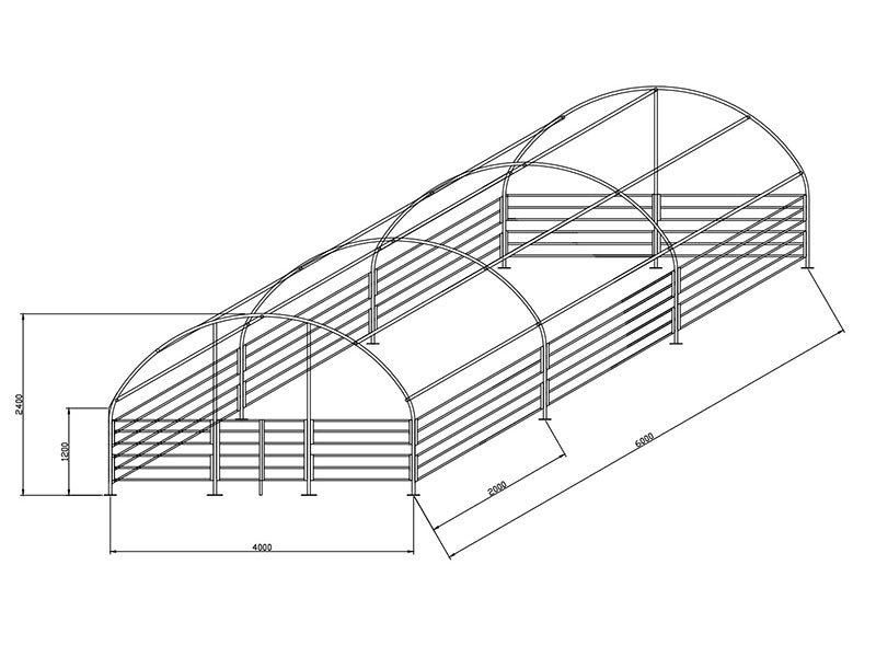 Husdyrtelt 4x6x2,4m, PVC, Grønt