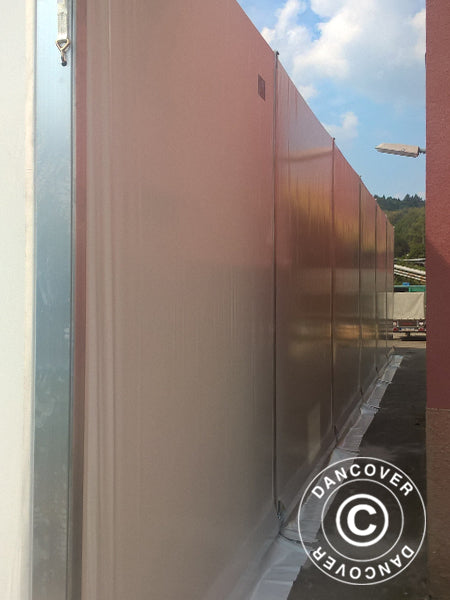 Industriell telthall Alu 12x25x5,92m m/skyveport, PVC, hvit