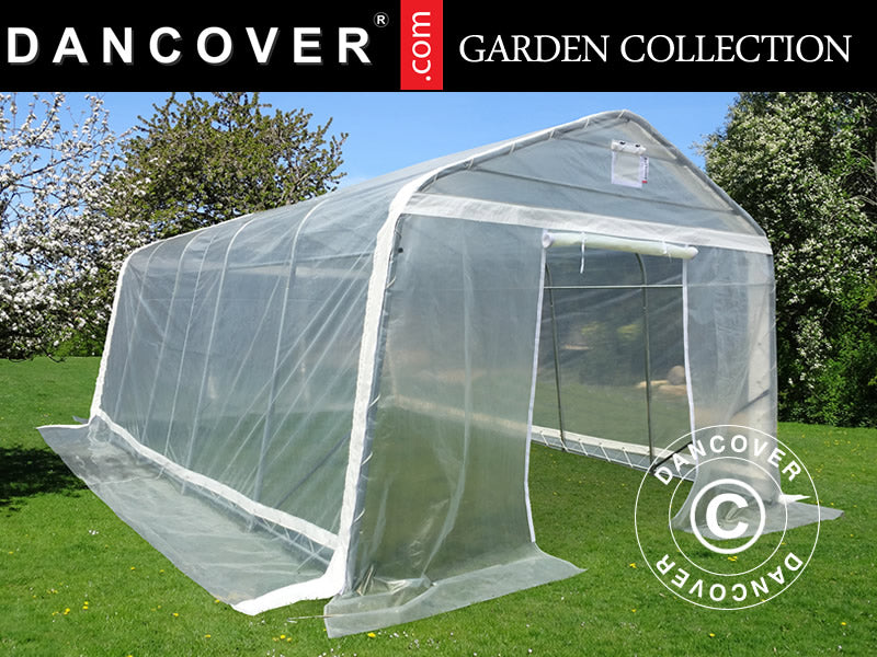 Polytunnel Drivhus, 3,6x6x2,68m, PE, 21,6m², Transparent