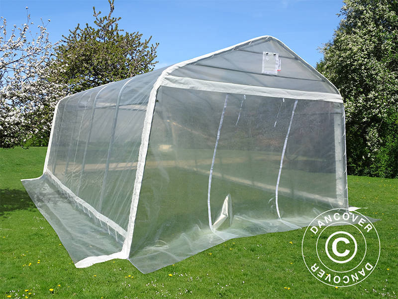 Polytunnel Drivhus, 3,6x8,4x2,68m, PE, 30,24m², Transparent