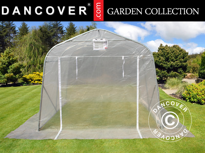 Polytunnel Drivhus, 2,4x6x2,4m, PE, 14,4m², Transparent
