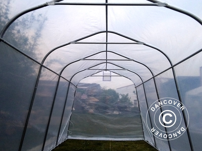 Polytunnel Drivhus, 2,4x6x2,4m, PE, 14,4m², Transparent