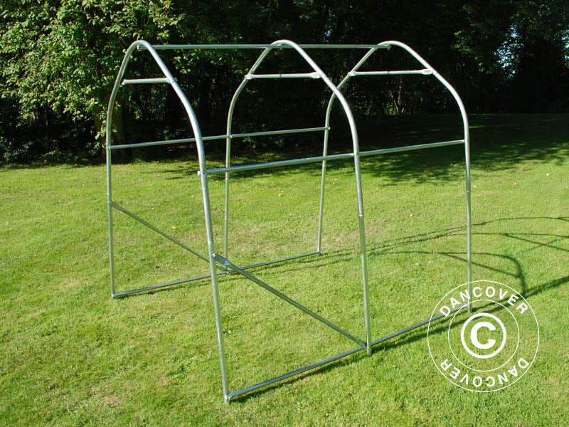 Oppbevaringstelt PRO 2x2x2m PE, med underlag, Grå