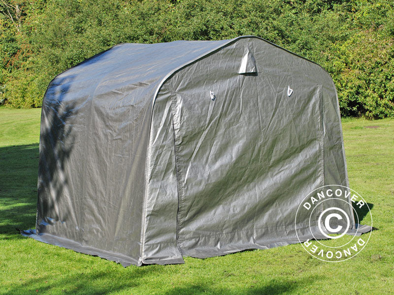 Oppbevaringstelt PRO 2,4x2,4x2m PE, med underlag, Grå