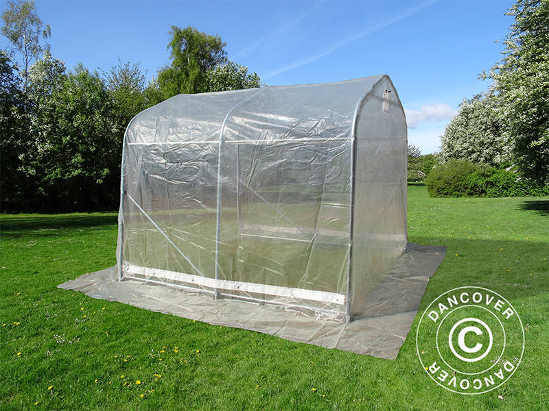 Polytunnel Drivhus, 2,4x2,4x2m, PE, 5,7m², Transparent