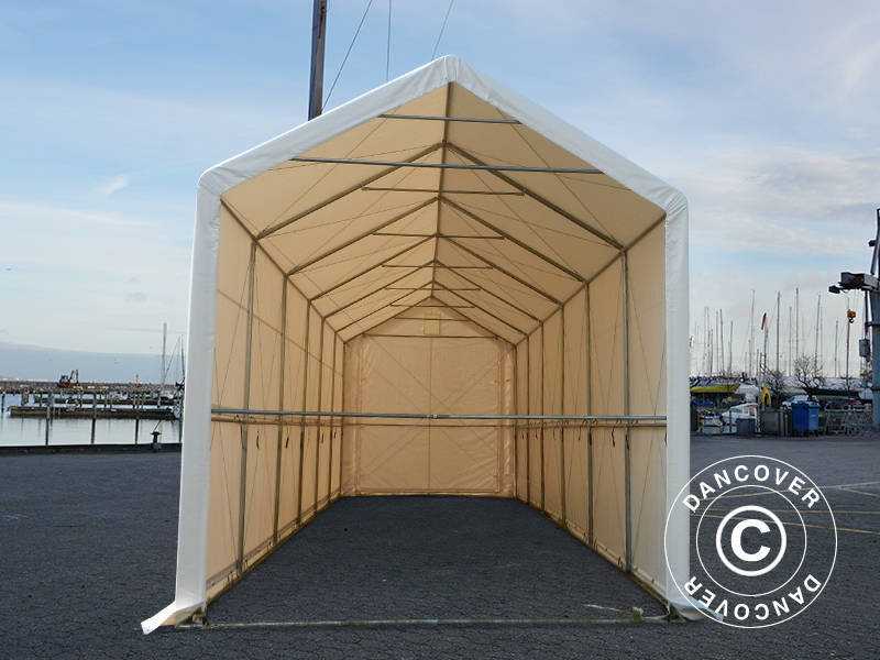 Lagertelt PRO XL 4x12x3,5x4,59m, PVC, Hvit