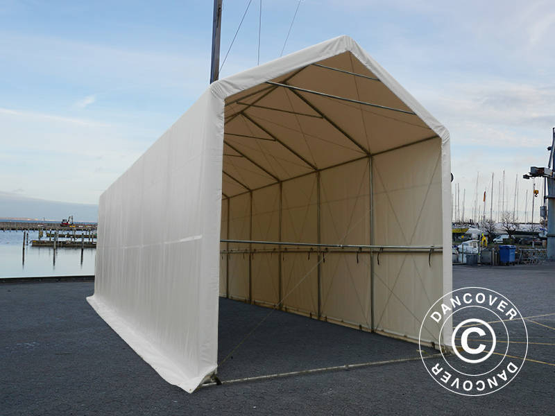 Lagertelt PRO XL 4x12x3,5x4,59m, PVC, Hvit