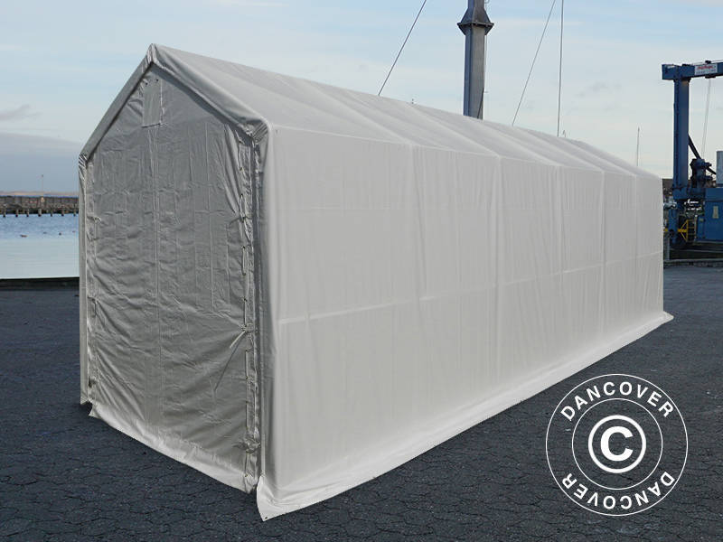 Lagertelt PRO XL 4x12x3,5x4,59m, PVC, Hvit
