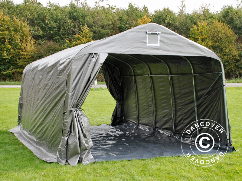 Garasjetelt PRO 3,6x6x2,7m PE med teltgulv, grå